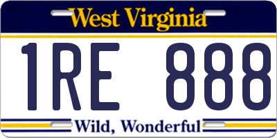 WV license plate 1RE888
