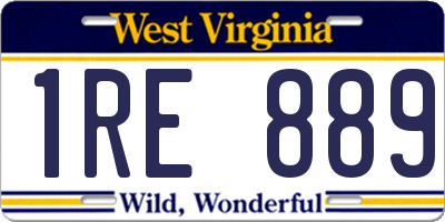 WV license plate 1RE889