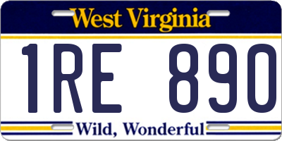 WV license plate 1RE890