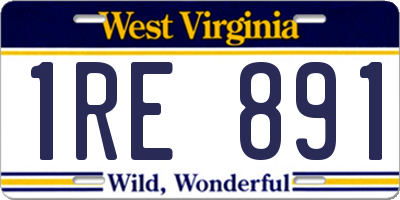 WV license plate 1RE891