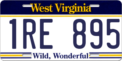 WV license plate 1RE895