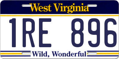 WV license plate 1RE896