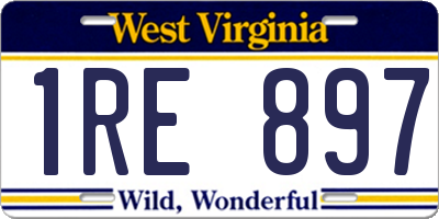 WV license plate 1RE897