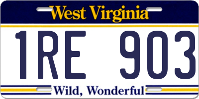WV license plate 1RE903