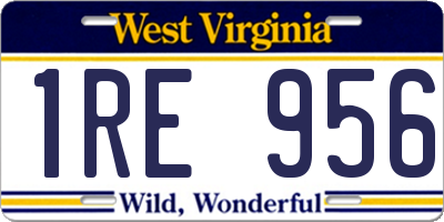 WV license plate 1RE956