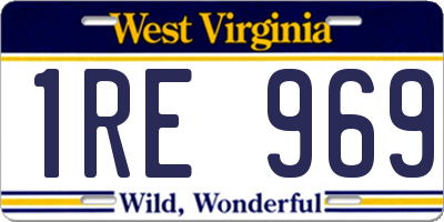 WV license plate 1RE969