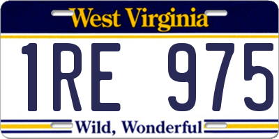 WV license plate 1RE975