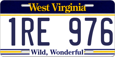 WV license plate 1RE976