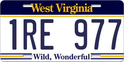 WV license plate 1RE977