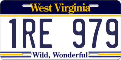 WV license plate 1RE979