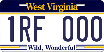 WV license plate 1RF000
