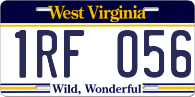 WV license plate 1RF056