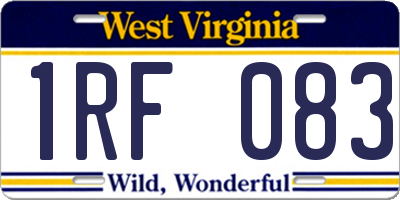 WV license plate 1RF083