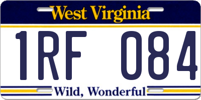WV license plate 1RF084