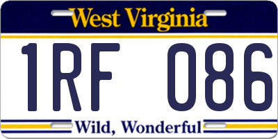 WV license plate 1RF086