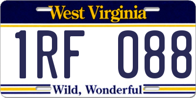 WV license plate 1RF088