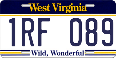 WV license plate 1RF089