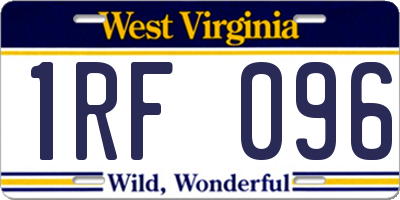 WV license plate 1RF096