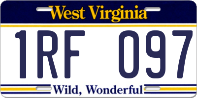 WV license plate 1RF097
