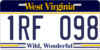 WV license plate 1RF098