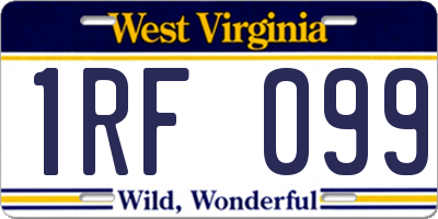 WV license plate 1RF099
