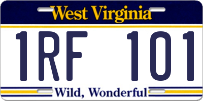 WV license plate 1RF101