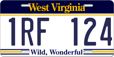 WV license plate 1RF124