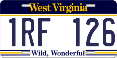 WV license plate 1RF126