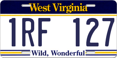 WV license plate 1RF127