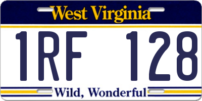 WV license plate 1RF128