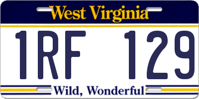 WV license plate 1RF129