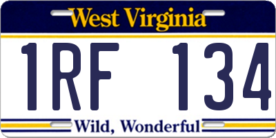 WV license plate 1RF134