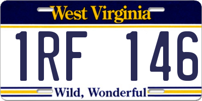 WV license plate 1RF146