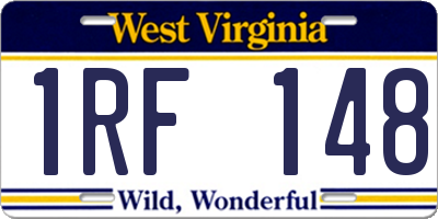 WV license plate 1RF148