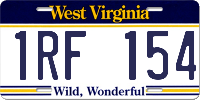WV license plate 1RF154