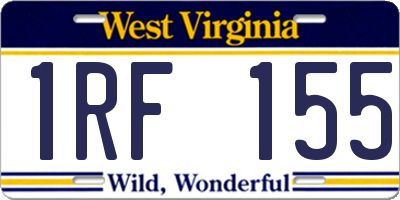 WV license plate 1RF155