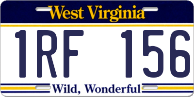 WV license plate 1RF156