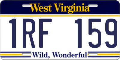 WV license plate 1RF159