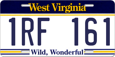 WV license plate 1RF161