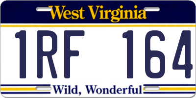 WV license plate 1RF164