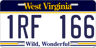 WV license plate 1RF166