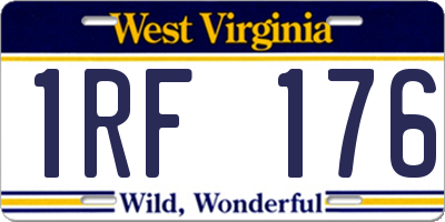 WV license plate 1RF176