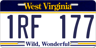 WV license plate 1RF177