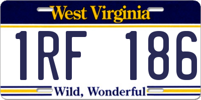 WV license plate 1RF186