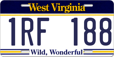 WV license plate 1RF188