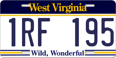 WV license plate 1RF195