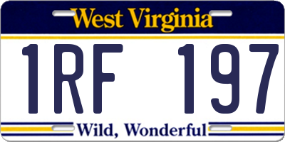 WV license plate 1RF197