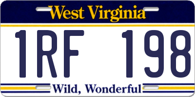 WV license plate 1RF198