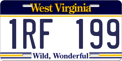 WV license plate 1RF199