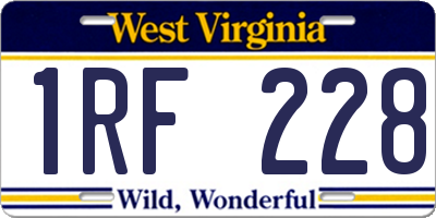 WV license plate 1RF228